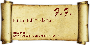 Fila Fülöp névjegykártya